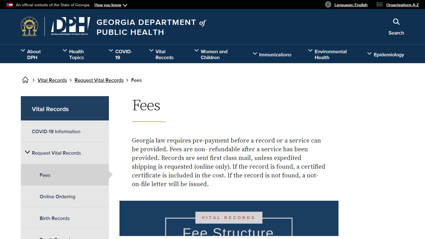 Fees | Georgia Department of Public Health